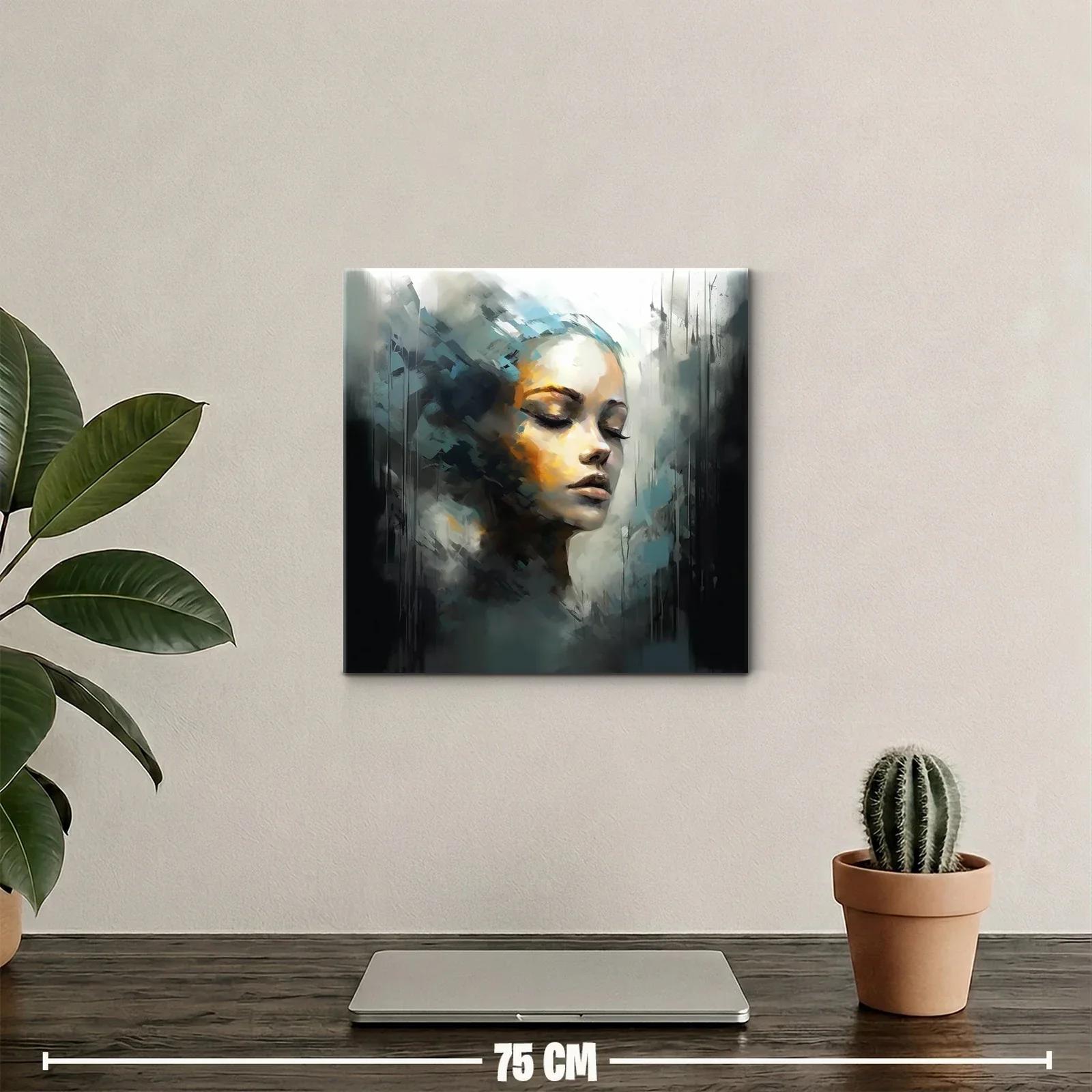 Rostro femenino en calma con tonos suaves y contrastes sutiles — miniatura 2