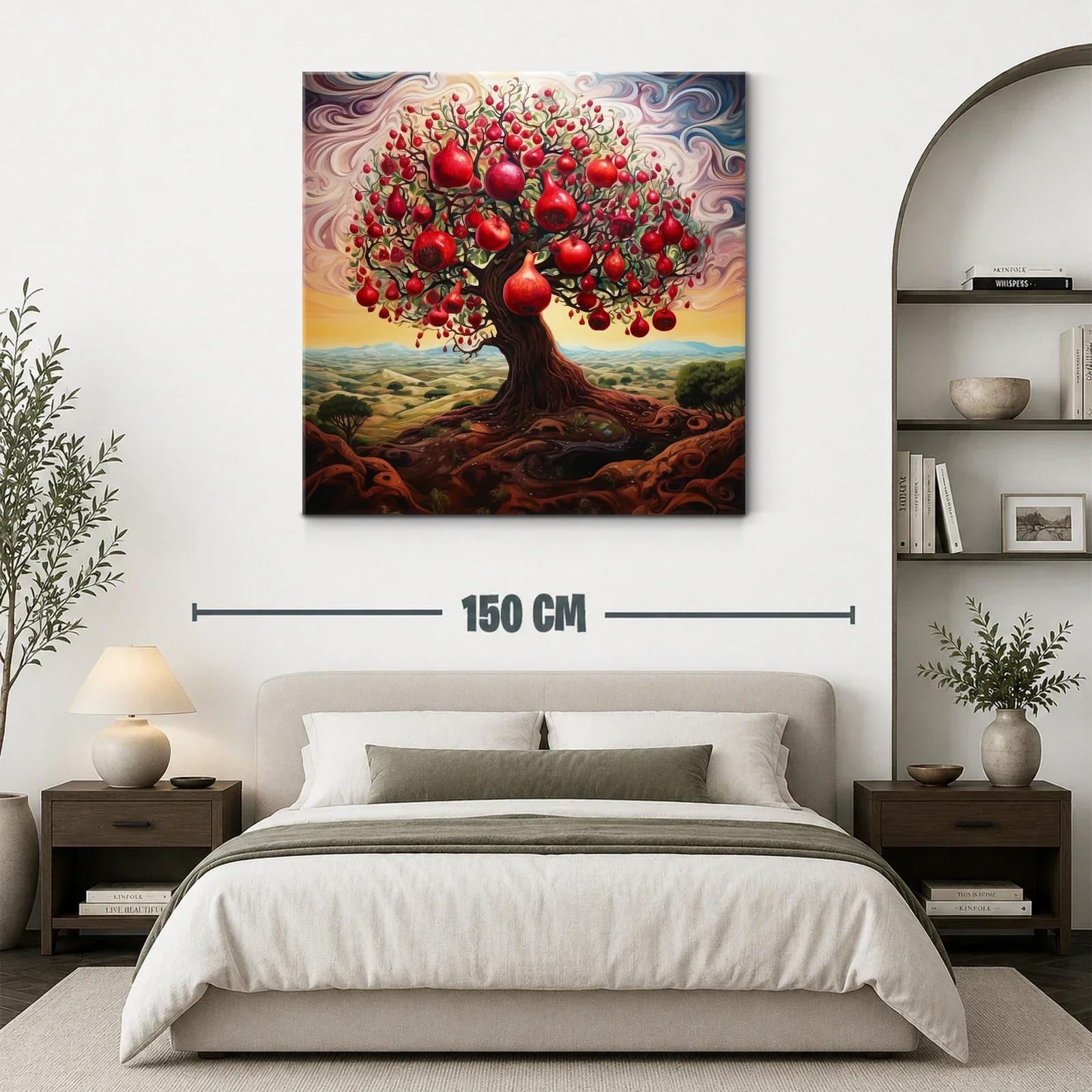 Árbol de granadas con raíces entrelazadas y cielo vibrante — miniatura 3