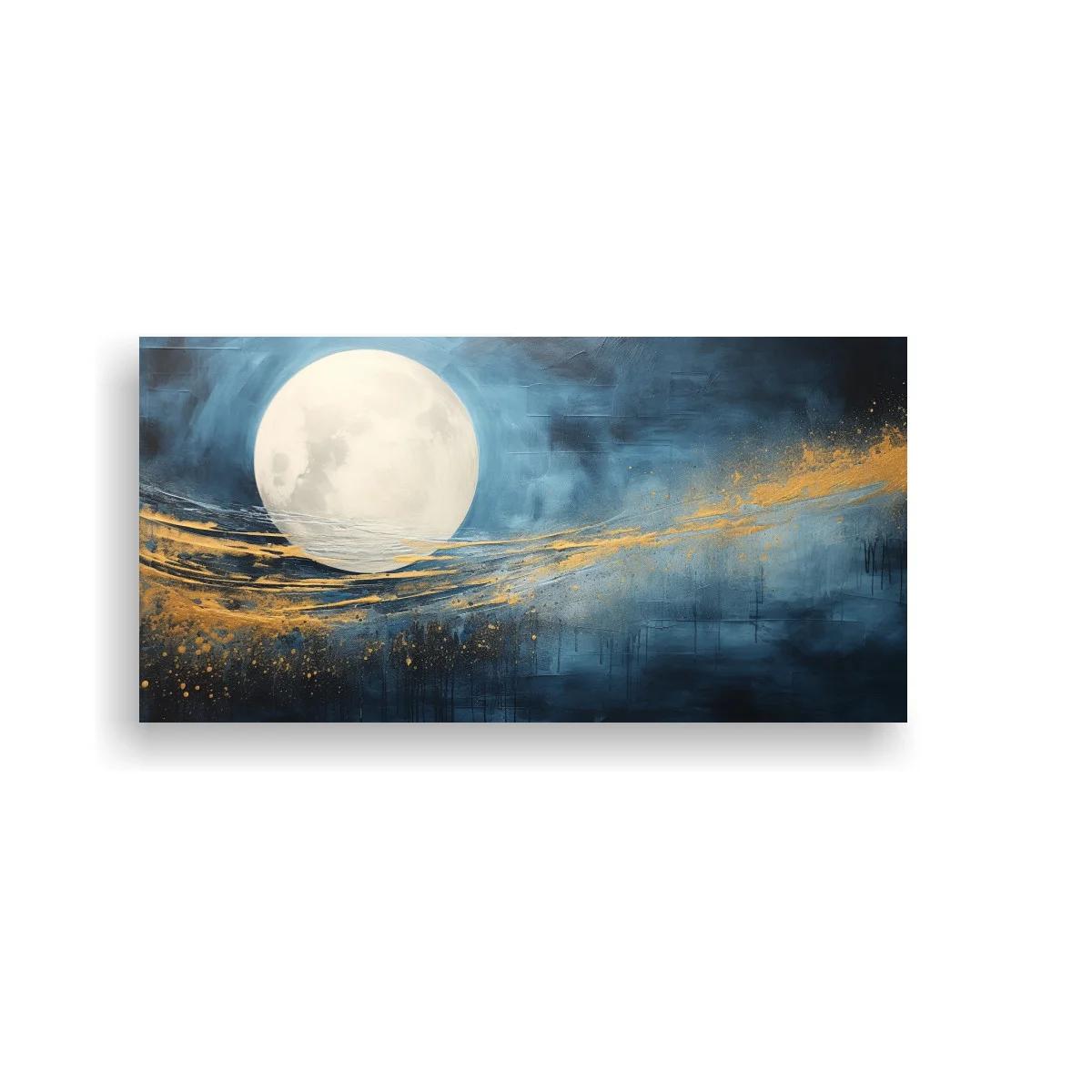 Cuadro luna llena con estela dorada — imagen principal