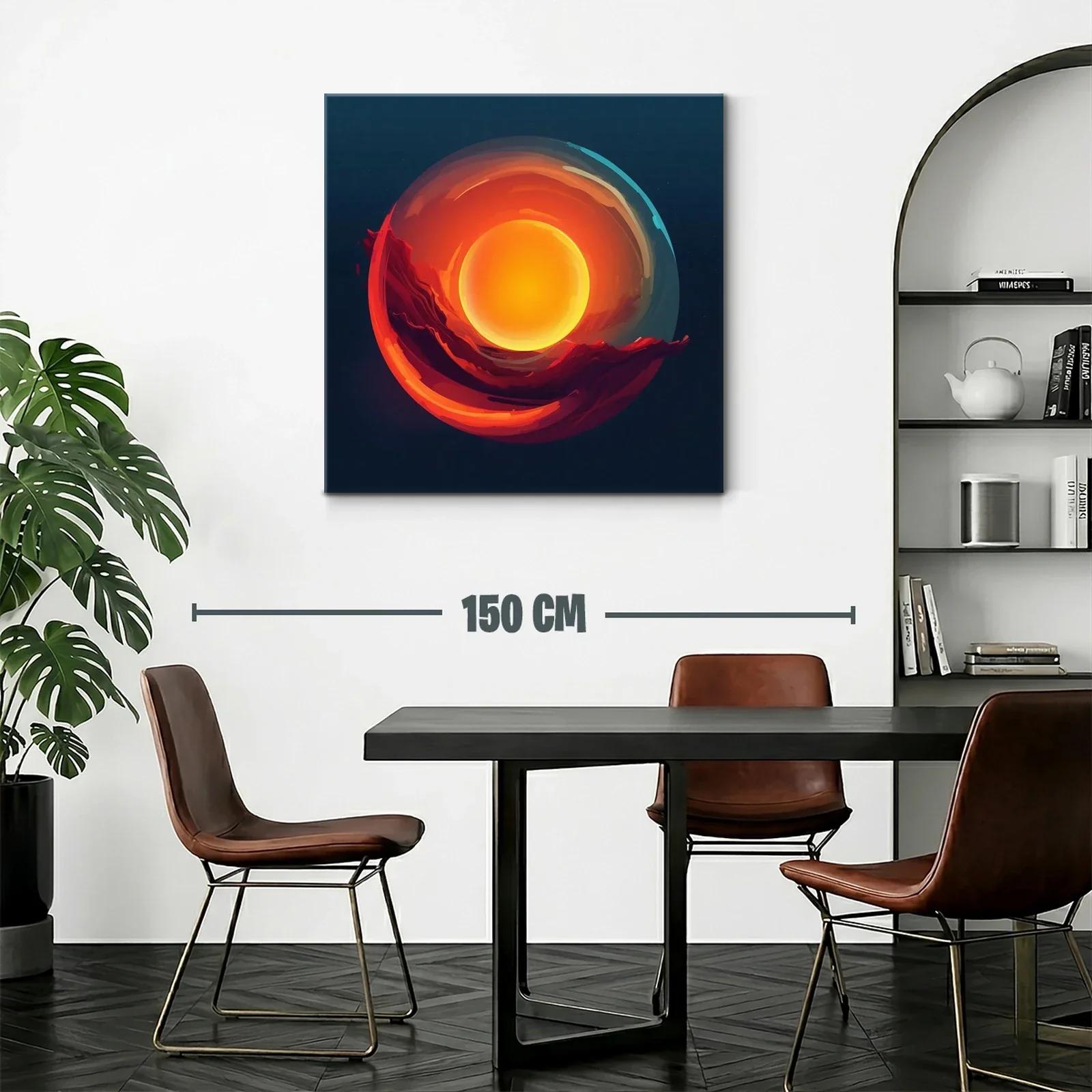 Cuadro abstracto con energía solar y tonos cálidos — miniatura 2