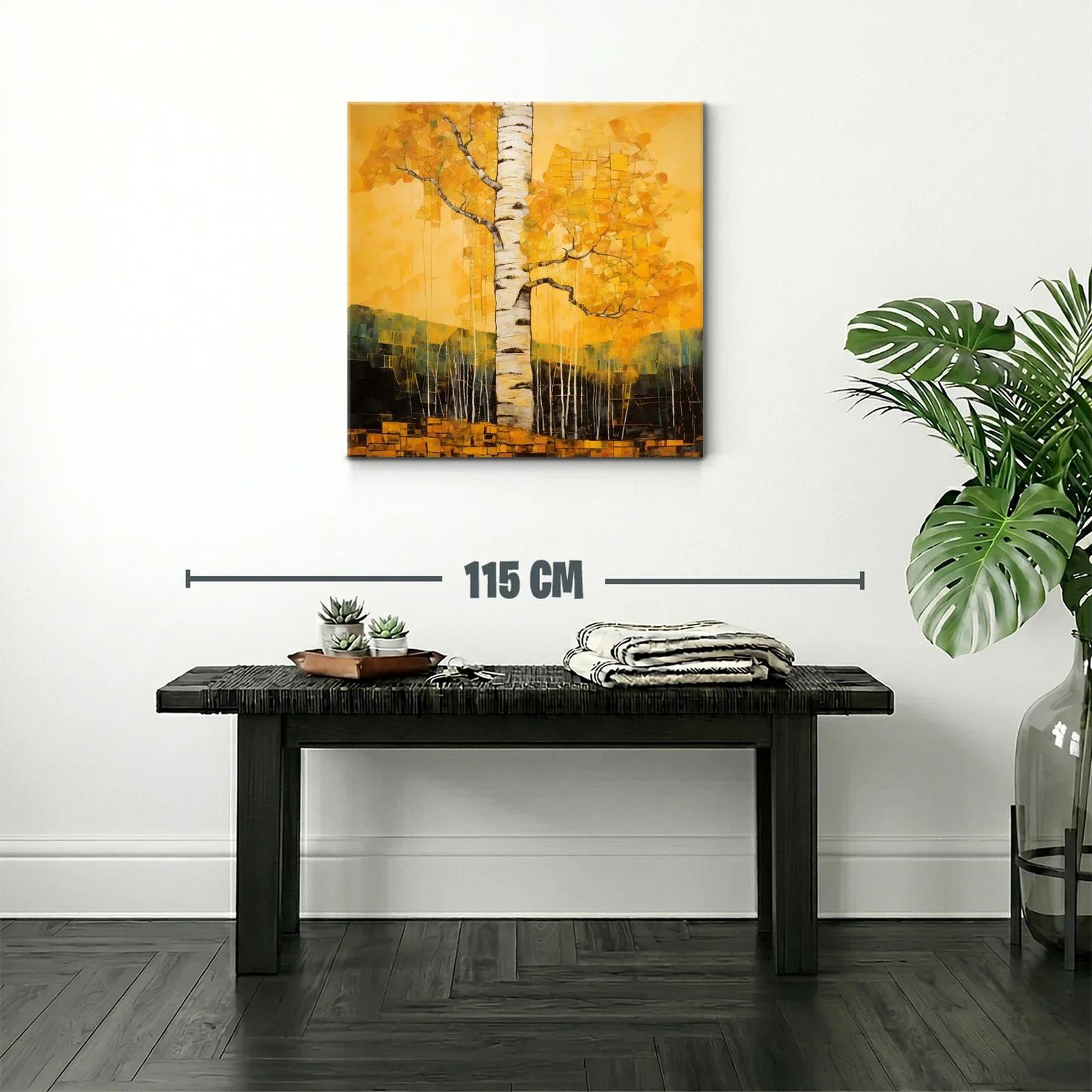 Árbol de otoño con tonos cálidos y texturas expresivas — miniatura 2