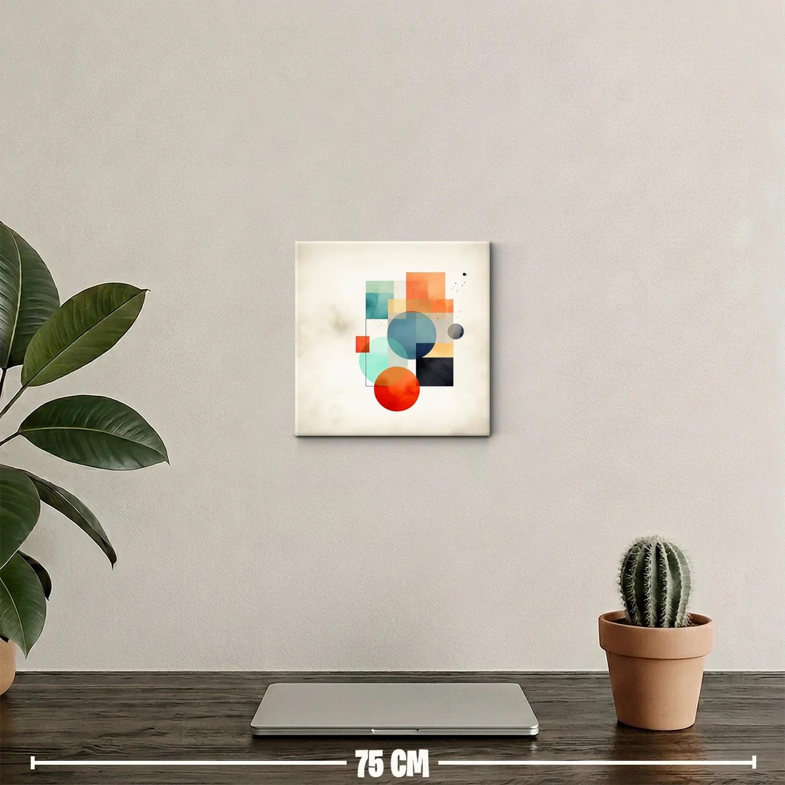 Composición geométrica con círculos y cuadrados coloridos — miniatura 2