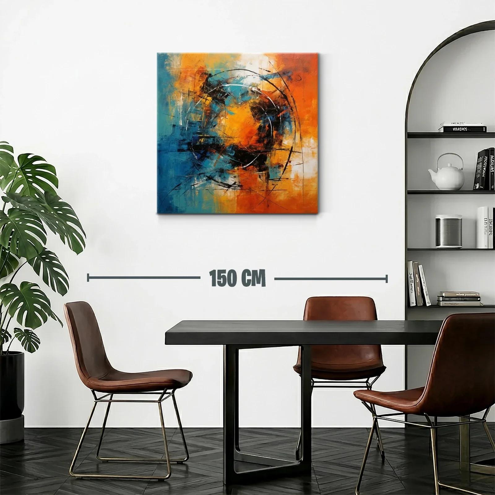 Explosión abstracta en tonos naranja y azul vibrante — miniatura 2