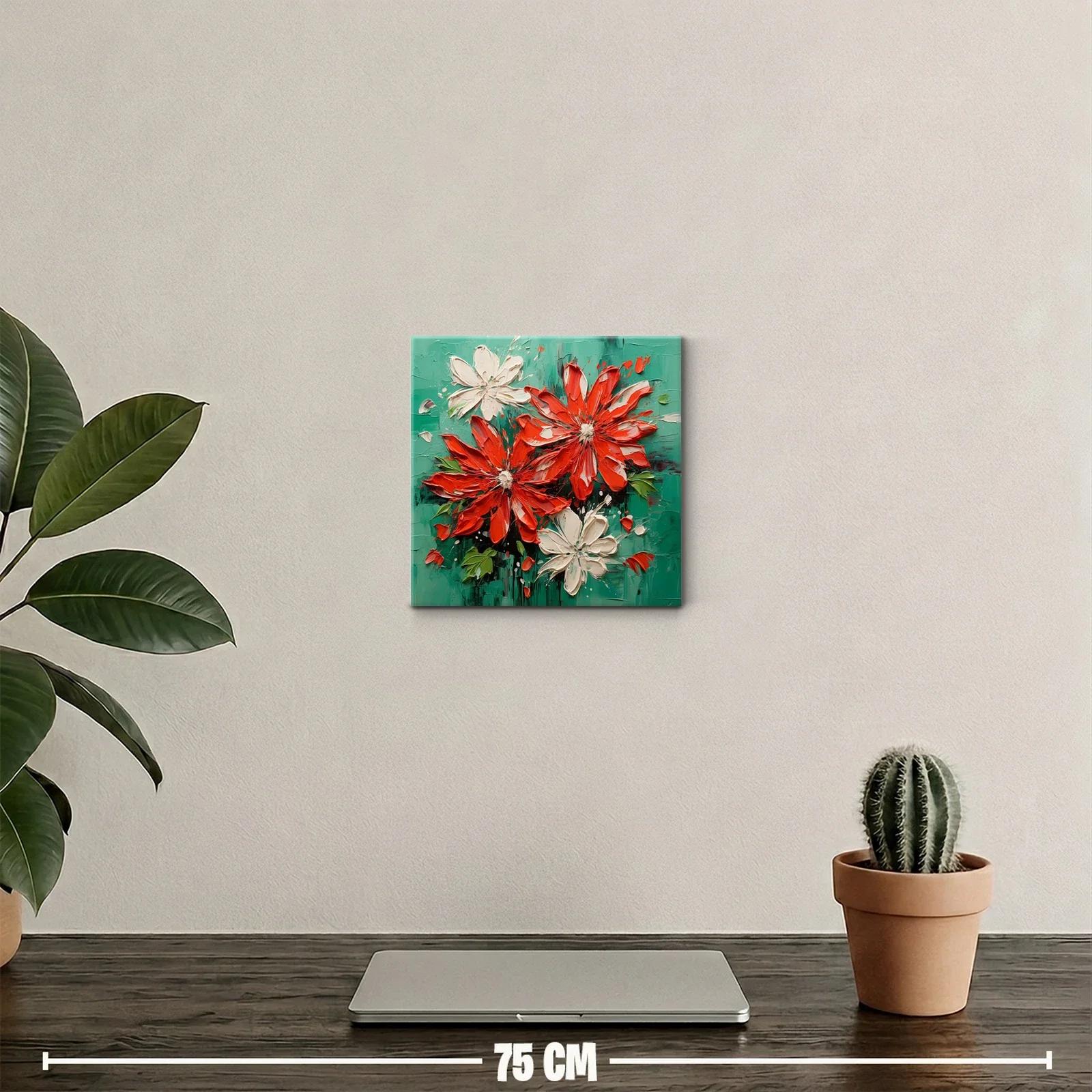 Flores vibrantes en tonos rojos y verdes para decorar — miniatura 2