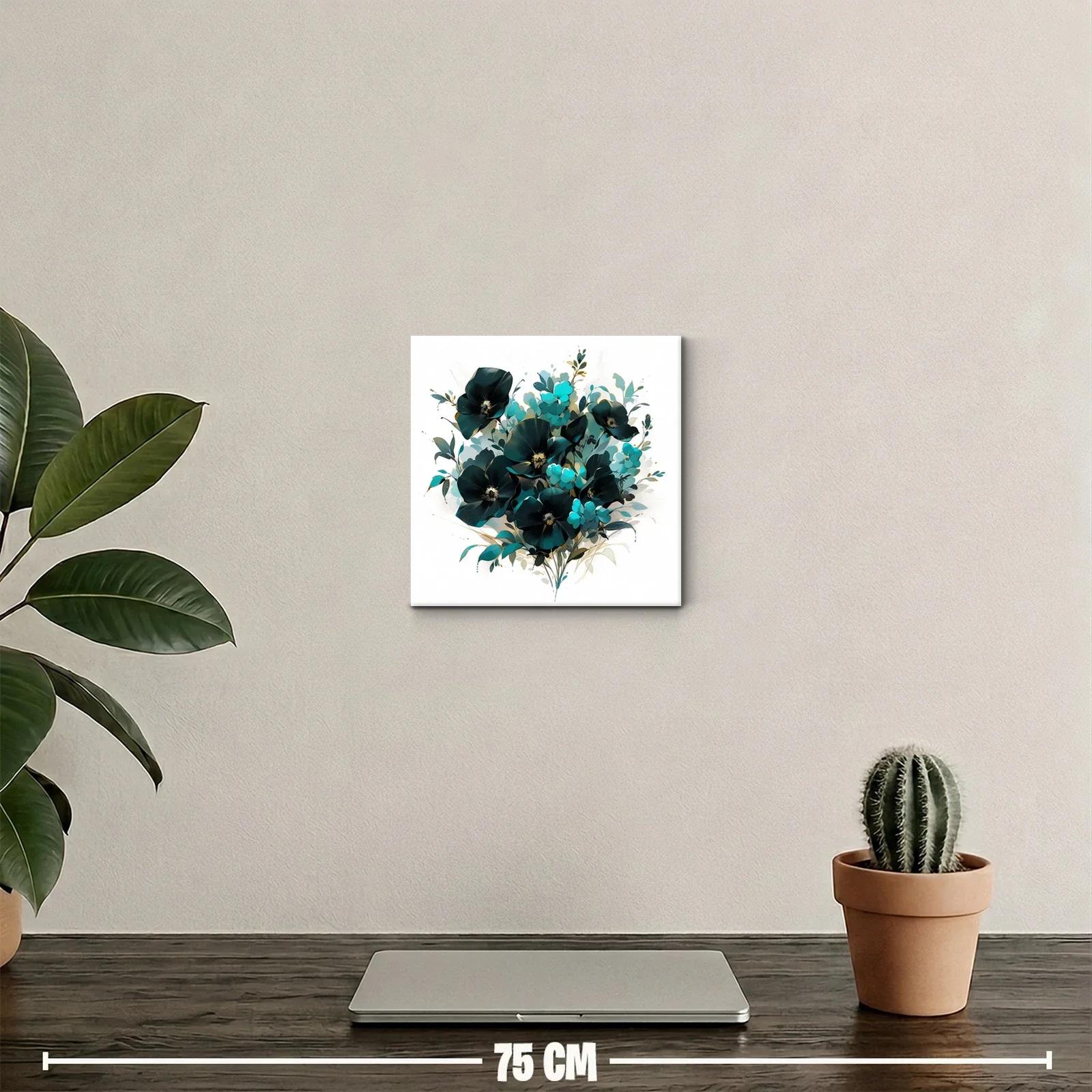 Composición floral moderna en tonos azul y negro — miniatura 2