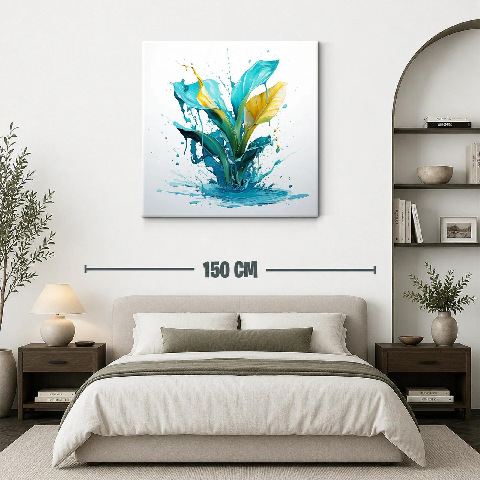 Composición vibrante con formas líquidas en azul y amarillo — miniatura 3