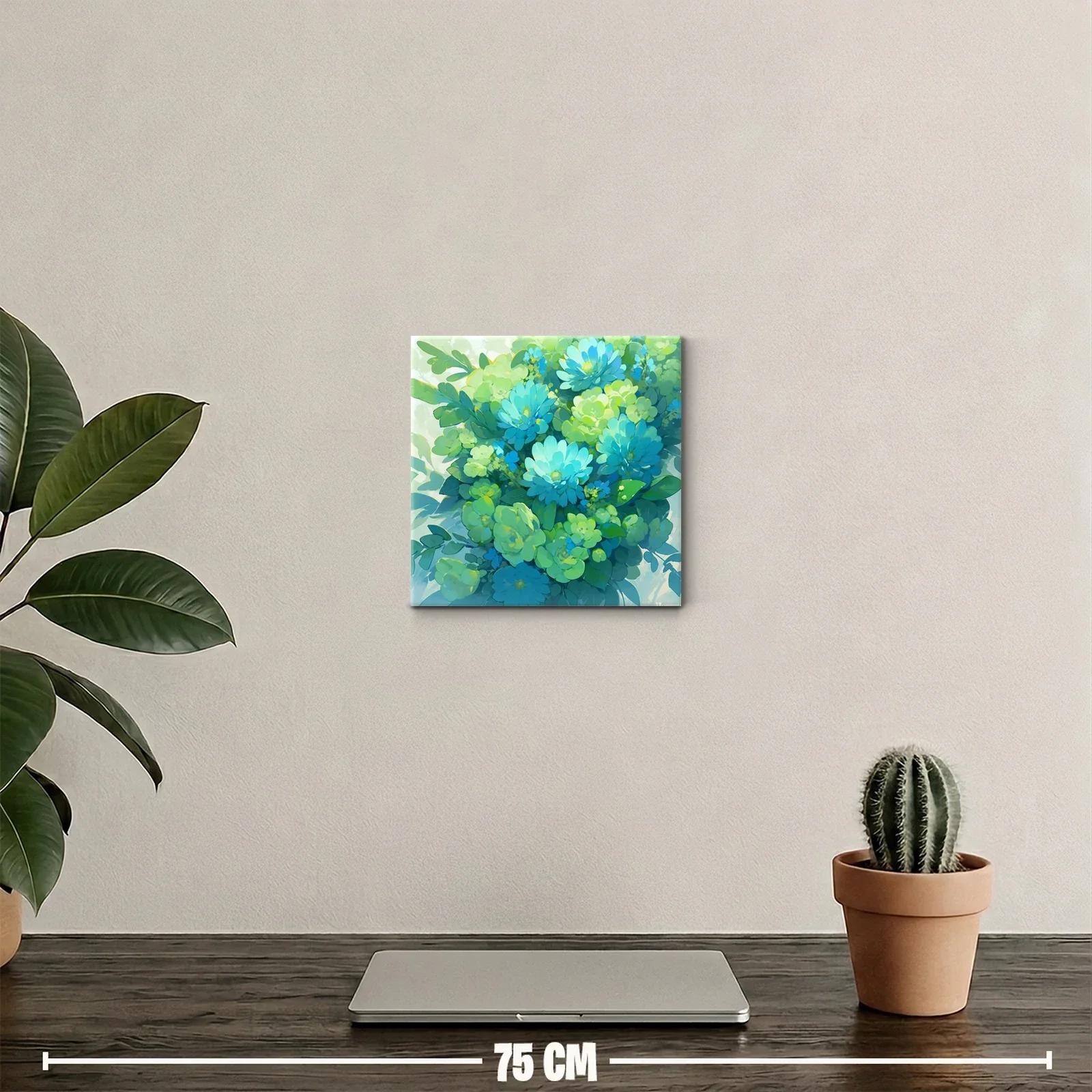 Ramo vibrante de flores azules y verdes para decorar — miniatura 2