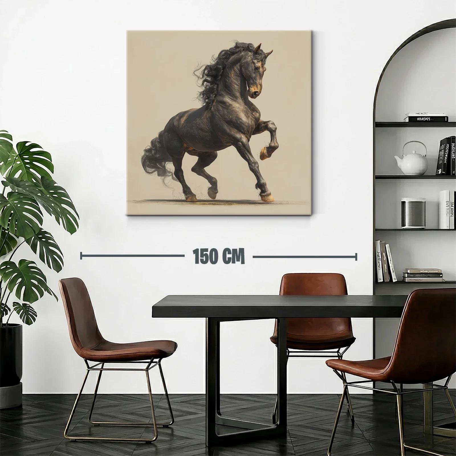 Caballo negro explosivo en movimiento elegante — miniatura 2