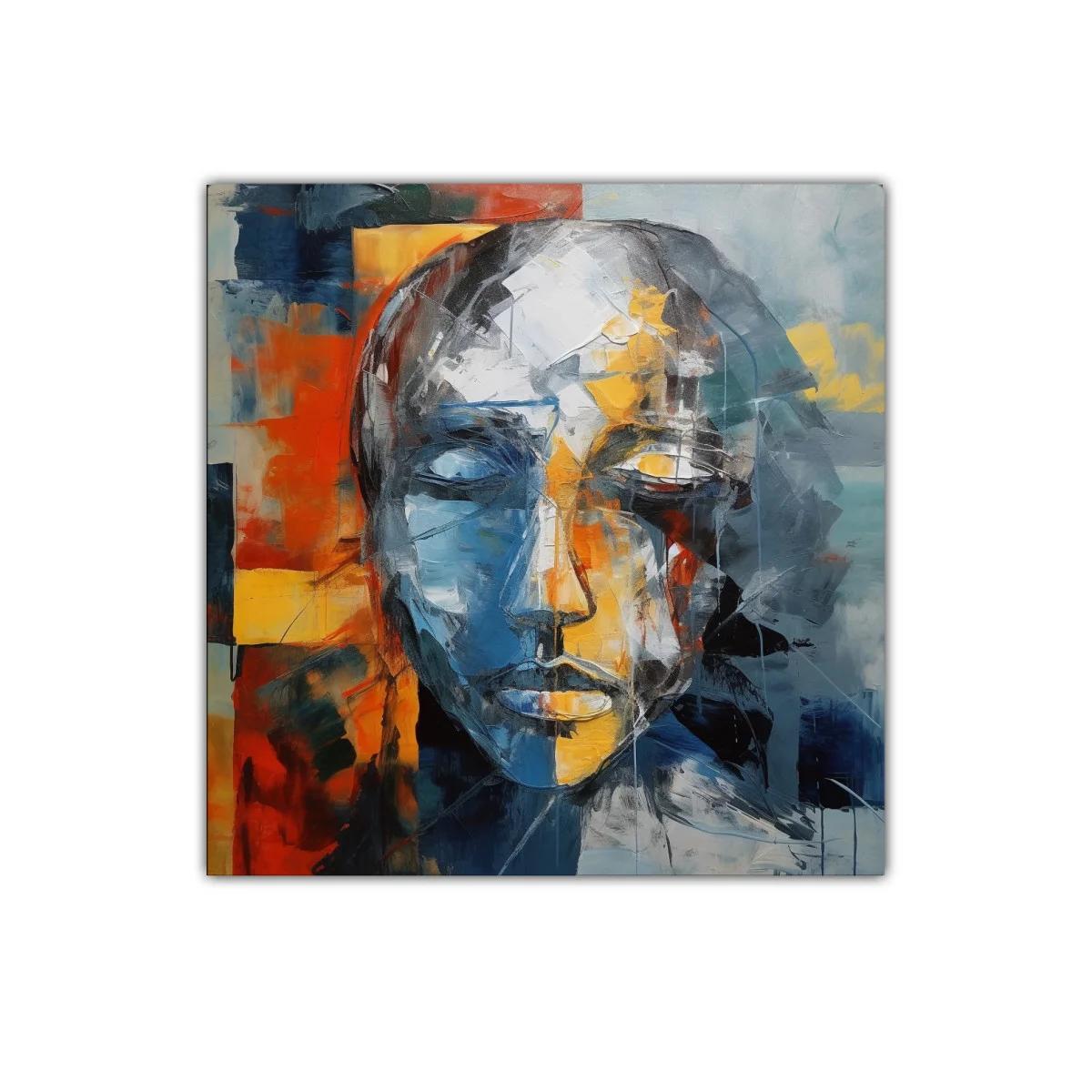 Rostro abstracto en tonos cálidos y fríos — miniatura 1