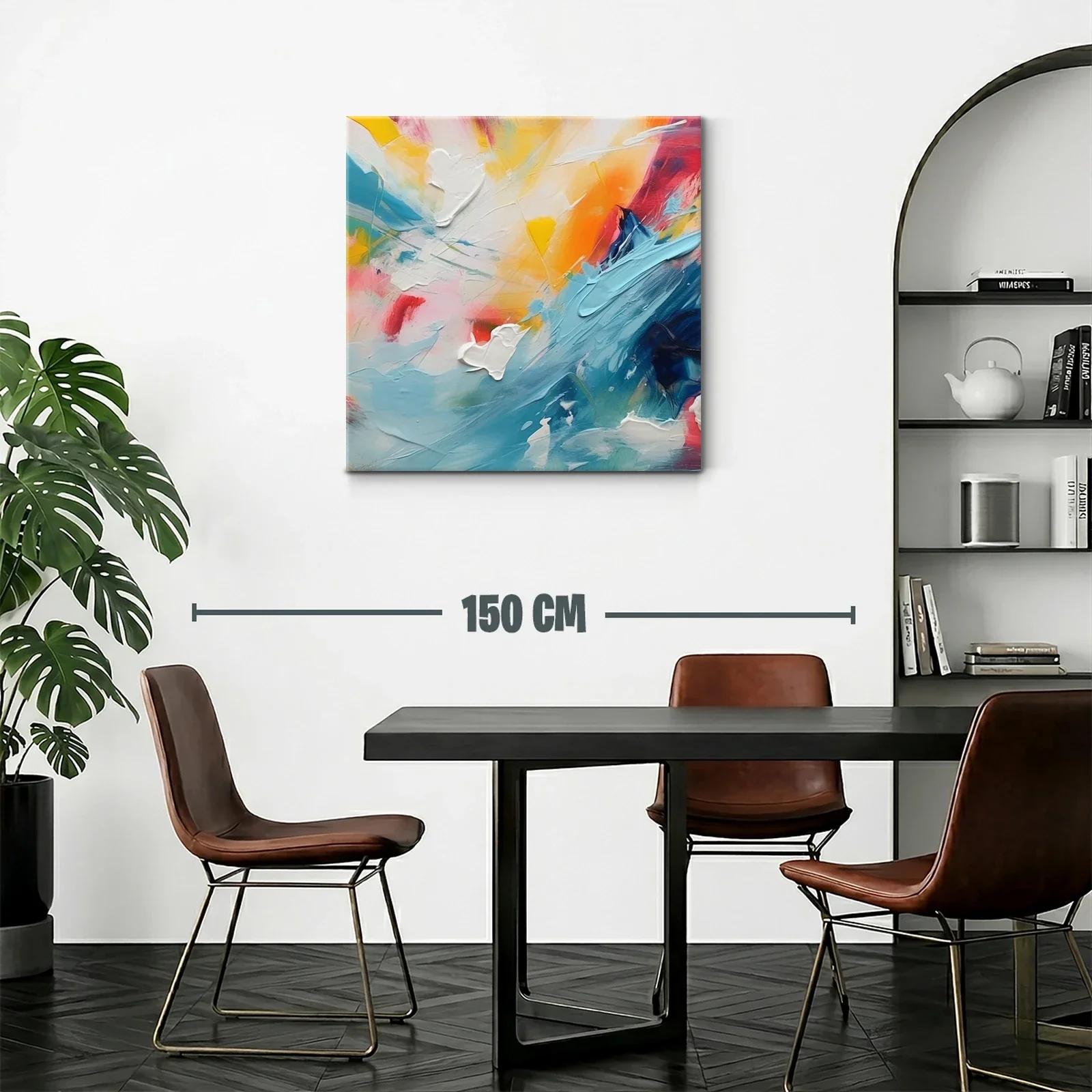 Cuadro abstracto en tonos vibrantes con toques dinámicos — miniatura 2
