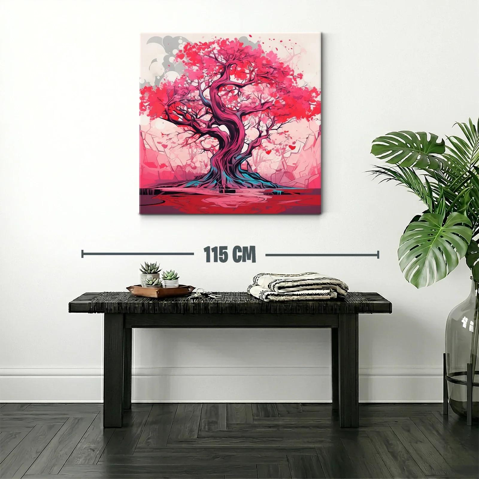 Árbol vibrante con tonos rojos y rosas impactantes — miniatura 2