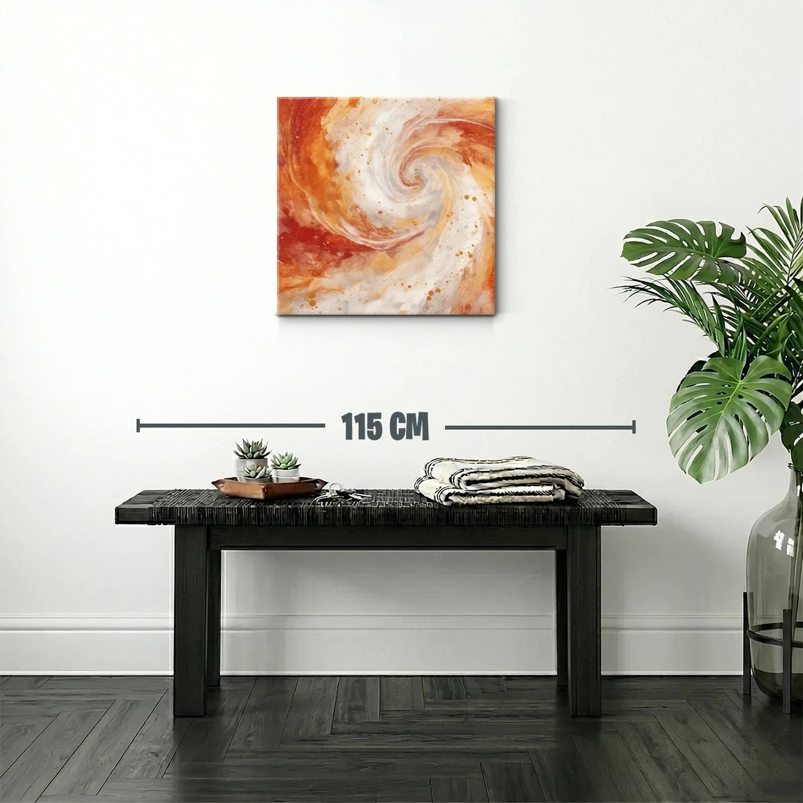 Cuadro abstracto en espiral con tonos cálidos y vibrantes — miniatura 2