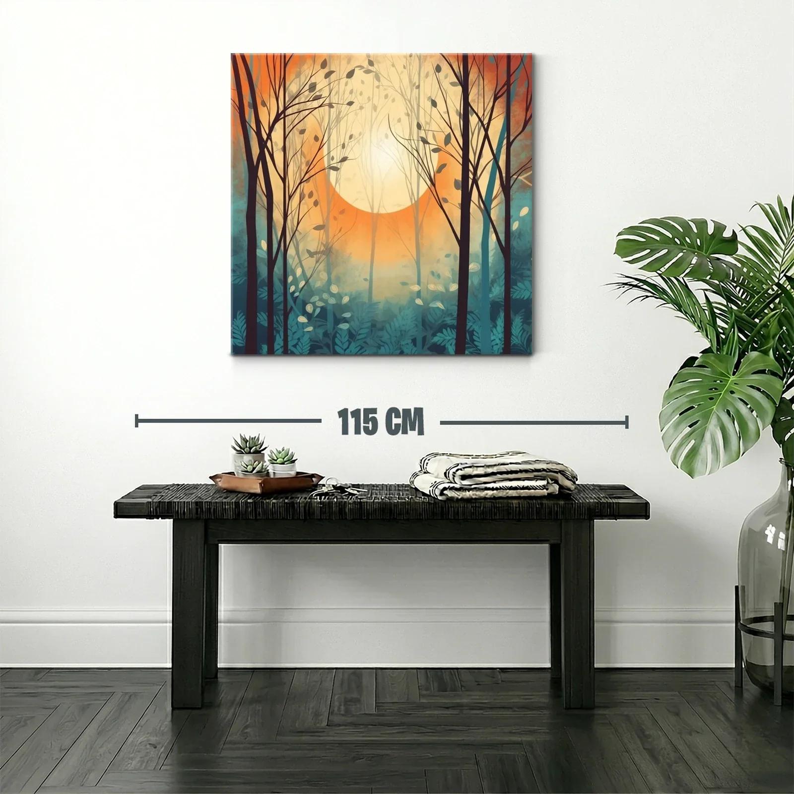 Bosque al amanecer con atmósfera cálida y serena — miniatura 2