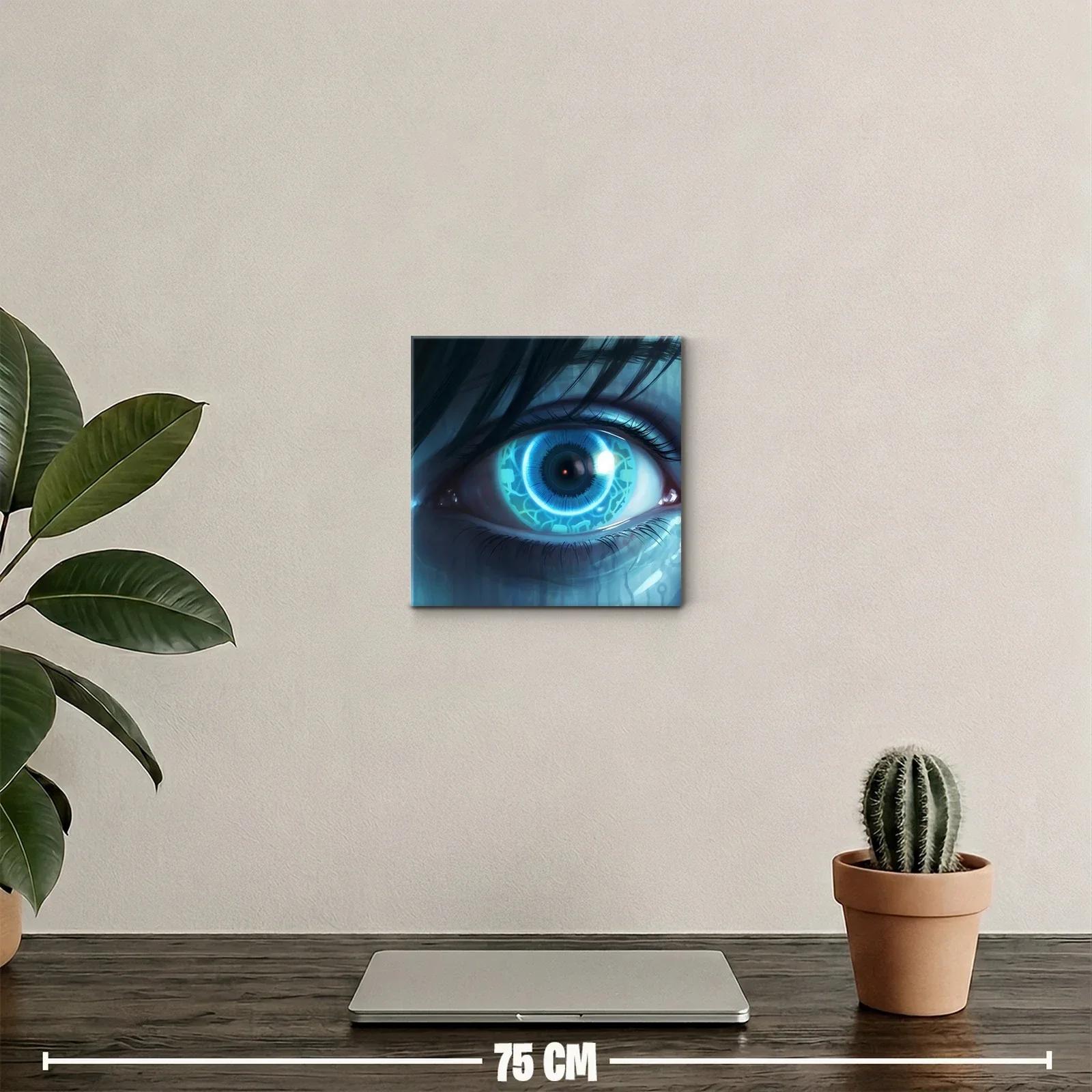Ojo futurista con iris tecnológico en tonos azules — miniatura 2