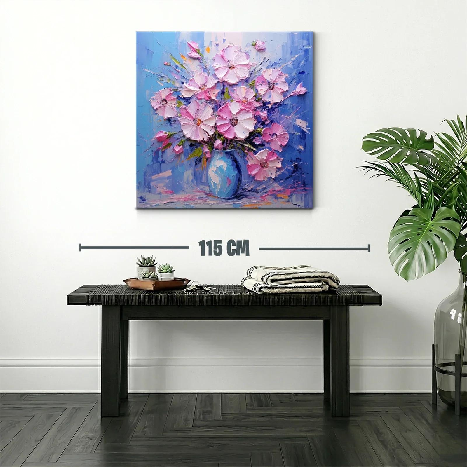 Hermoso ramo floral en tonos rosas y azules brillantes — miniatura 2