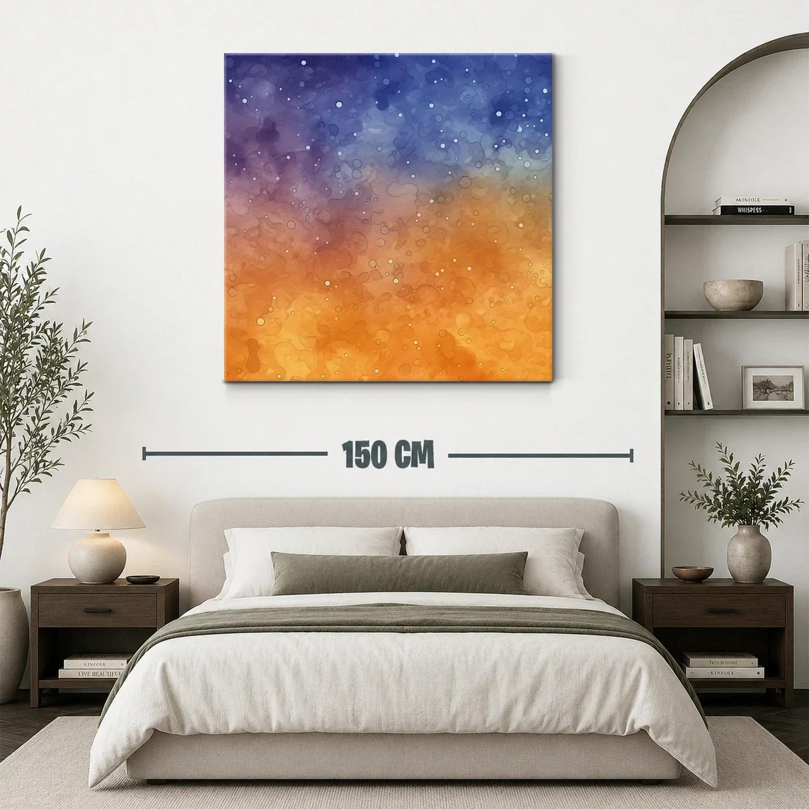 Cuadro abstracto con degradado cálido y frío luminoso — miniatura 3