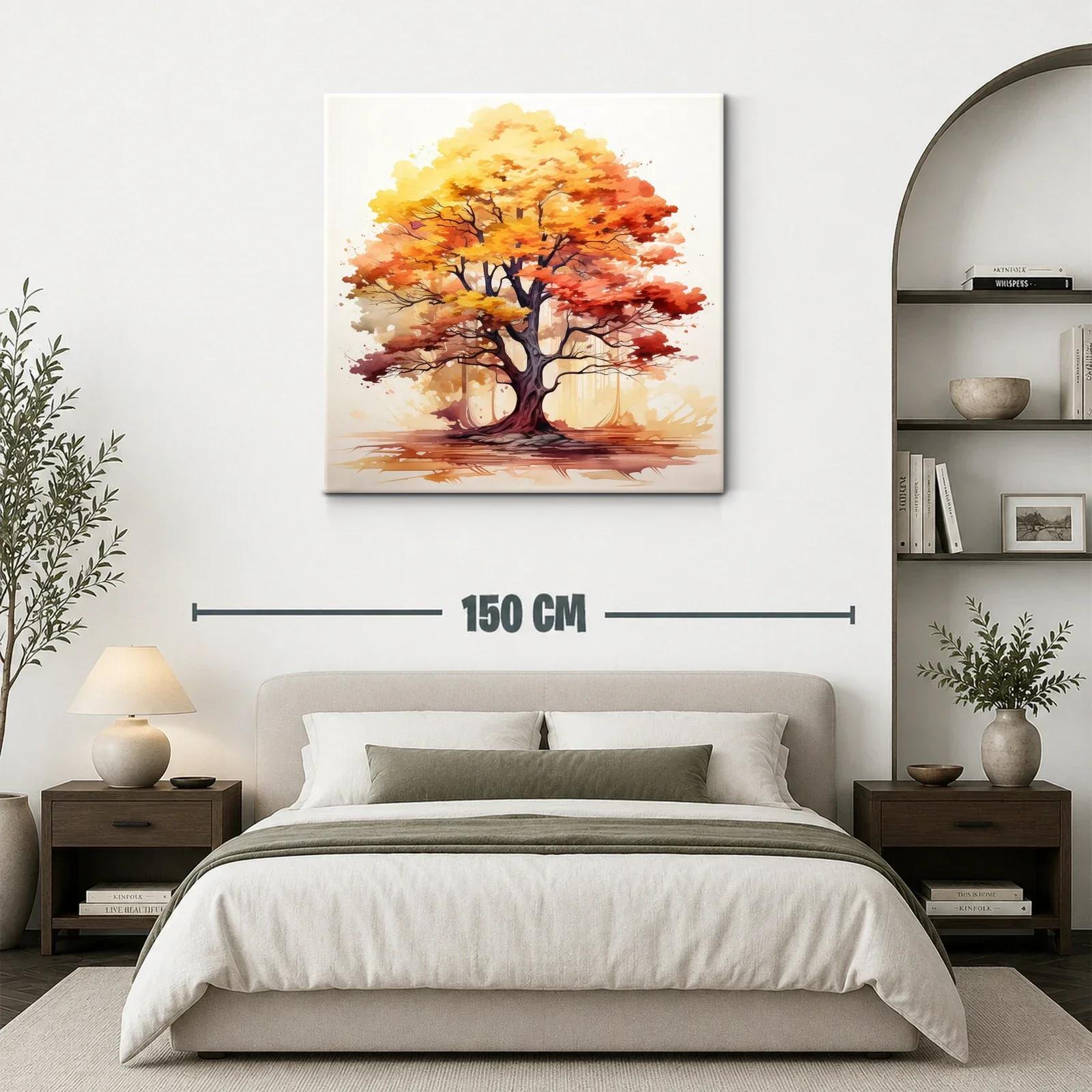 Arbol otoñal con tonos cálidos intensos y vibrantes — miniatura 3