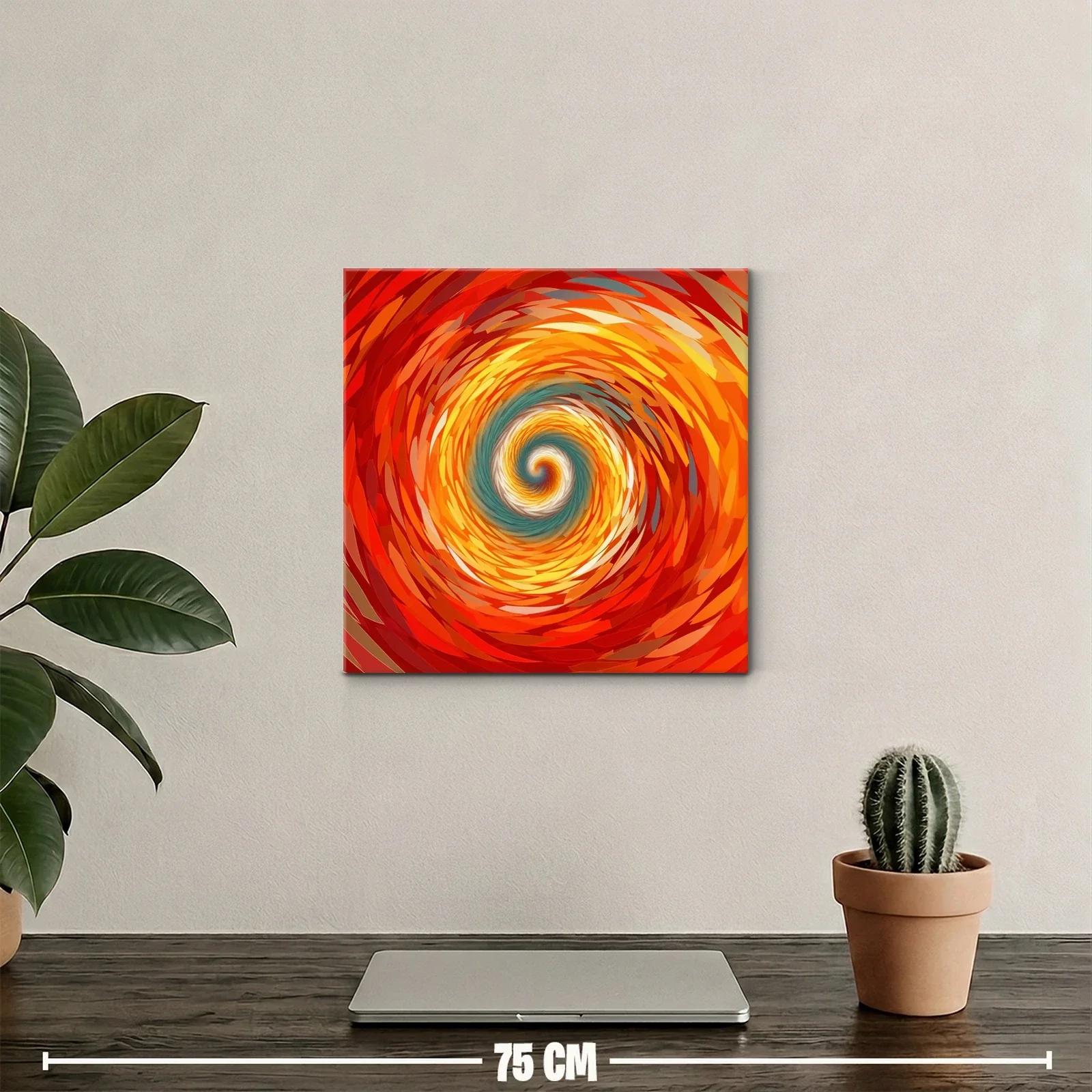 Cuadro abstracto espiral en tonos cálidos y contrastes suaves — miniatura 2