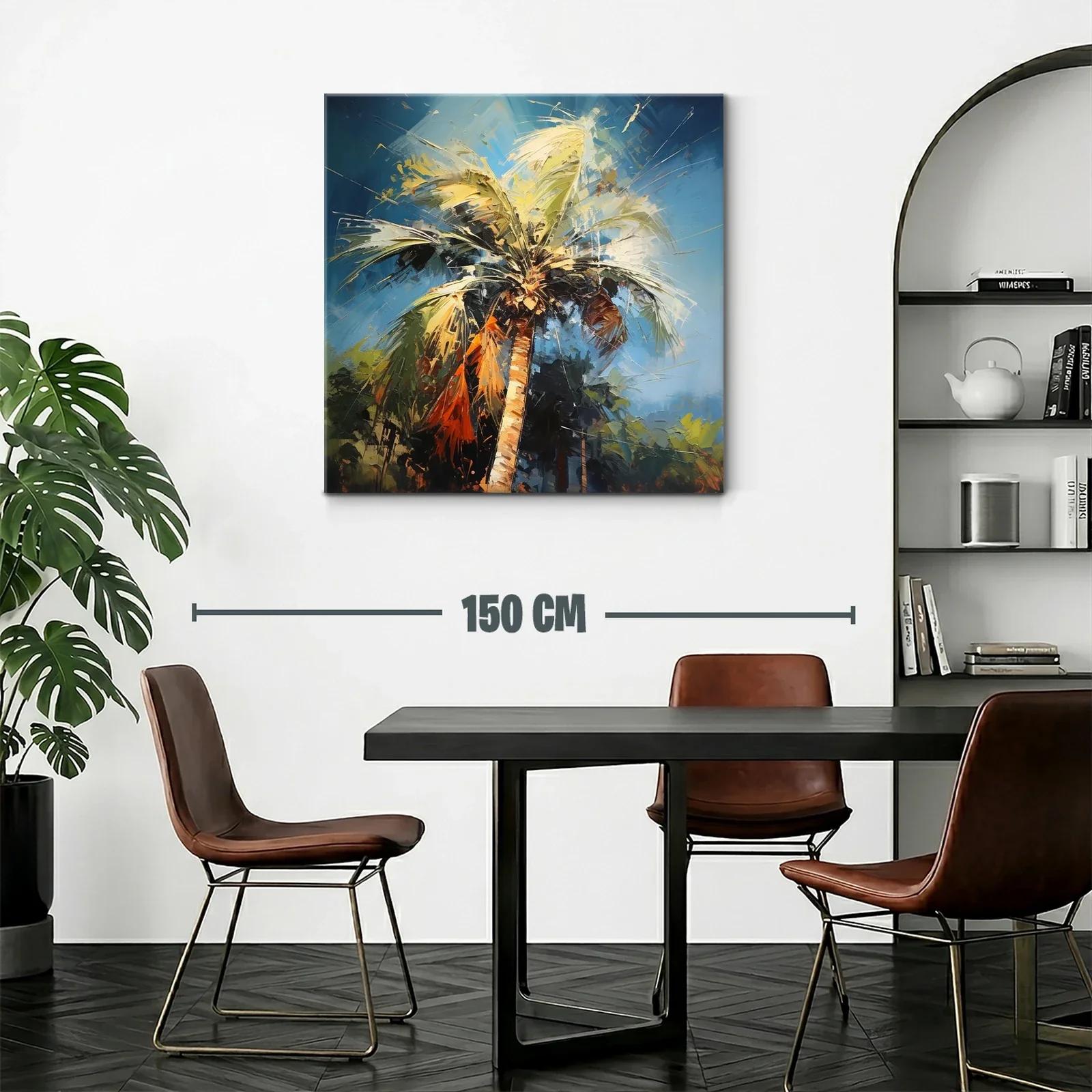 Palmera vibrante con cielo azul y luces cálidas — miniatura 2