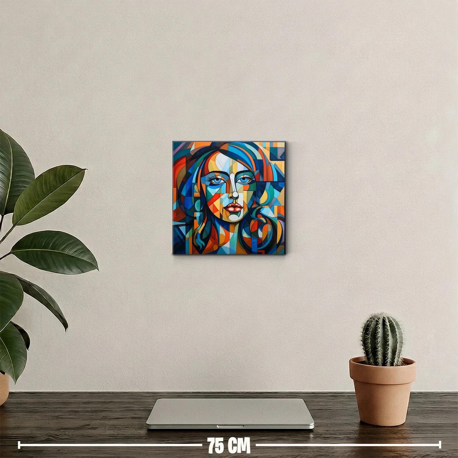 Retrato femenino en estilo cubista vibrante y contemporáneo — miniatura 2