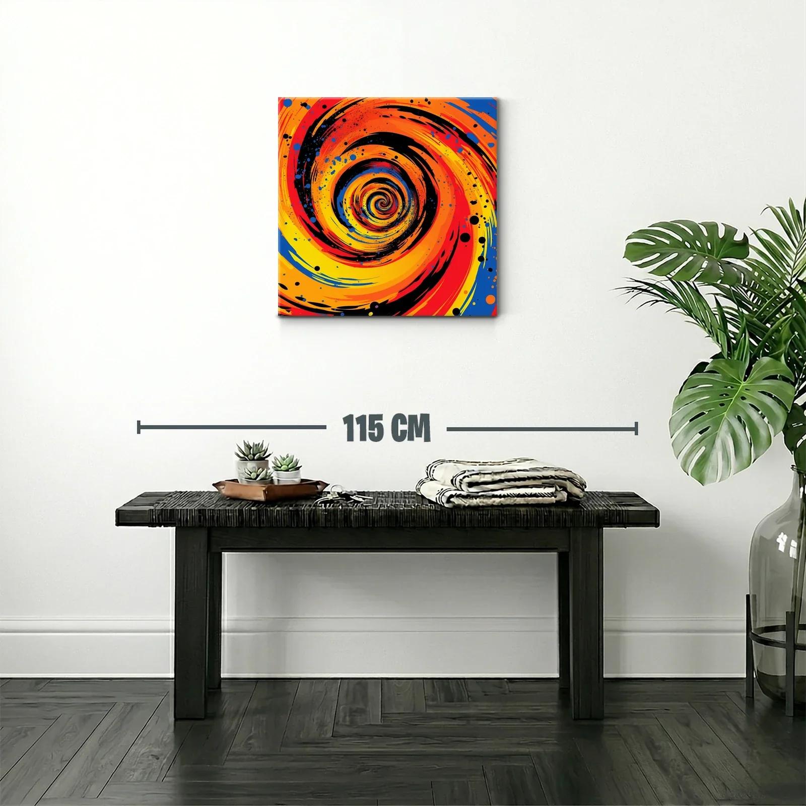 Cuadro espiral vibrante en tonos cálidos y contrastes intensos — miniatura 2