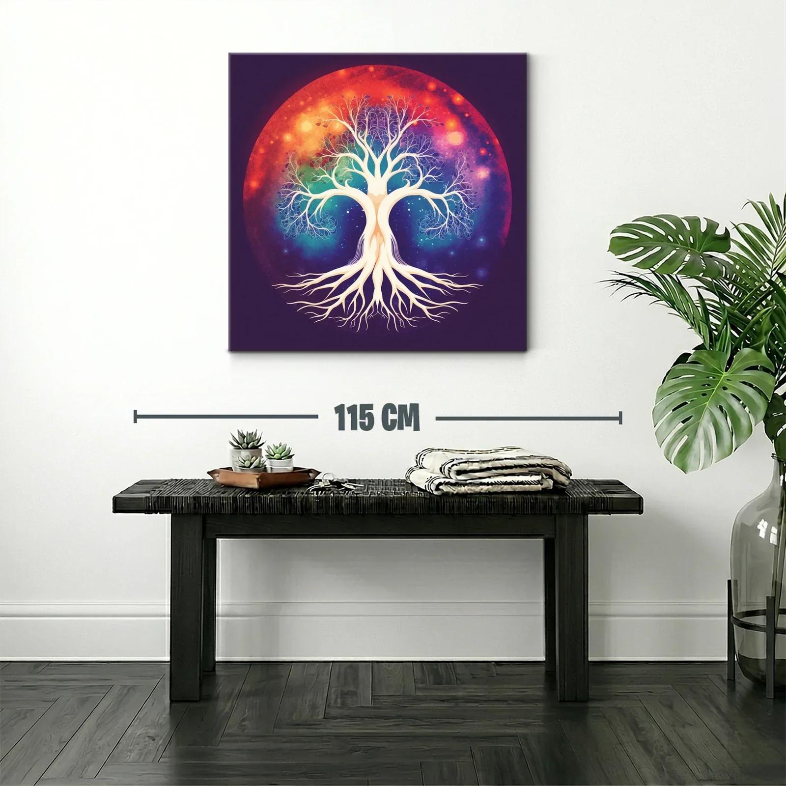Árbol de la vida iluminado en vibrante fondo cósmico — miniatura 2