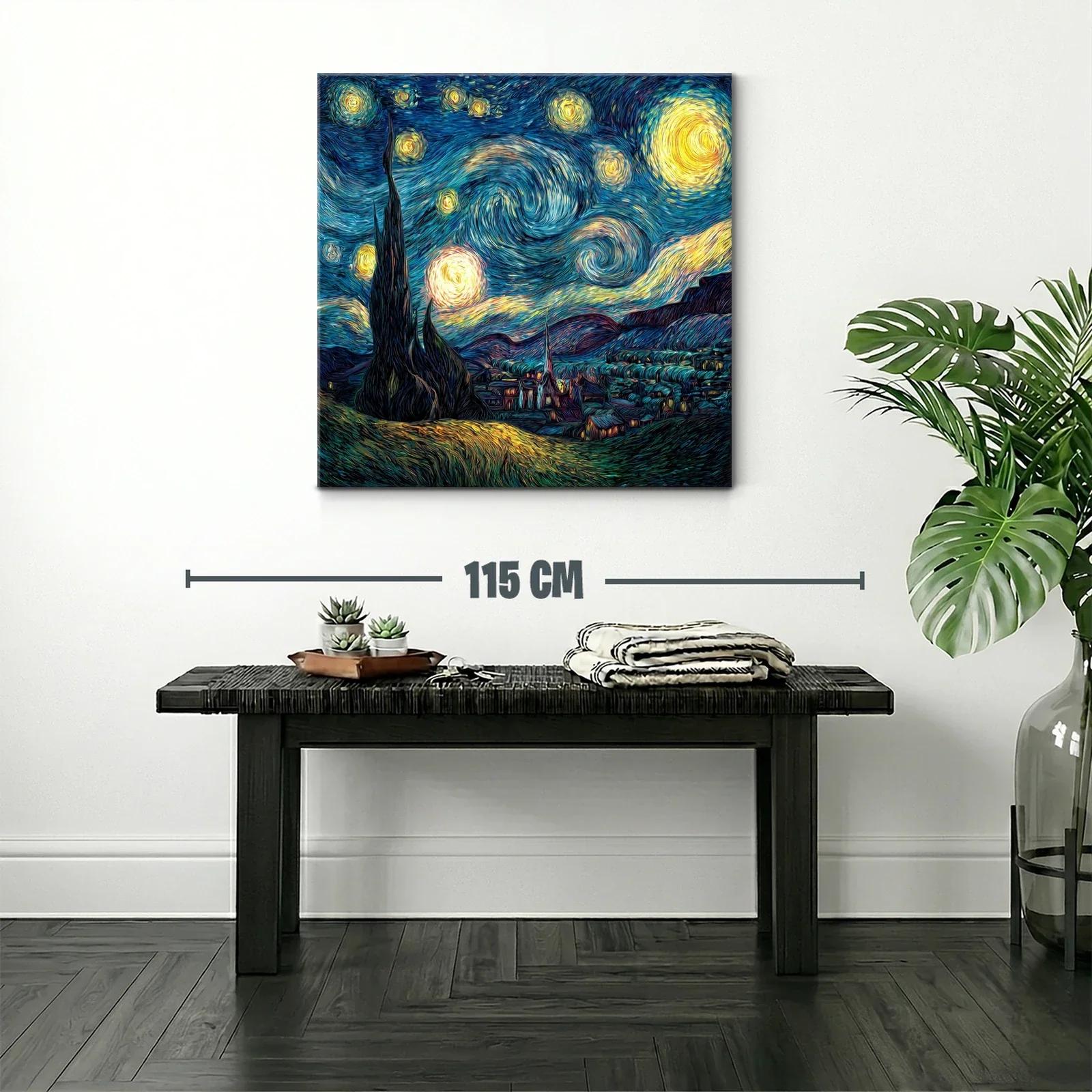 Noche estrellada con cielo vibrante y paisaje nocturno — miniatura 2